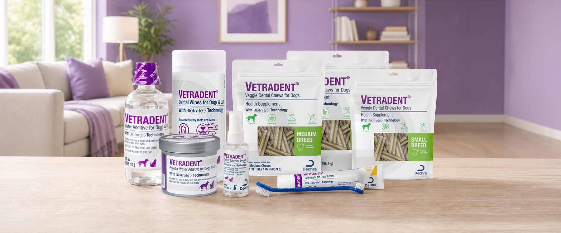 The VETRADENT® product family on a sunny table
