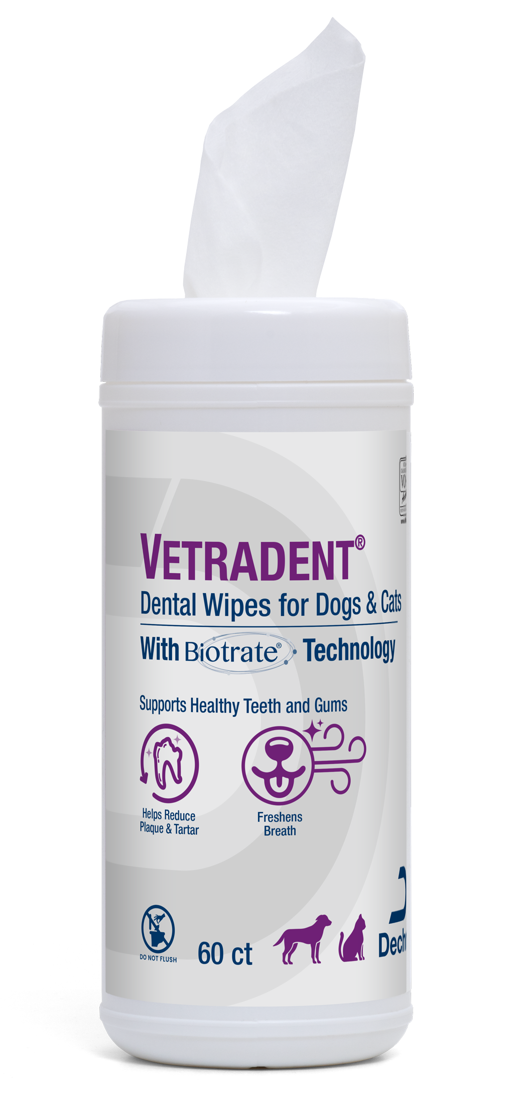 VETRADENT® Dental Wipes canister, open